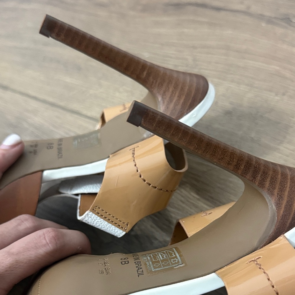 Chic Tan and White Women's Heels - Picture 9 of 9